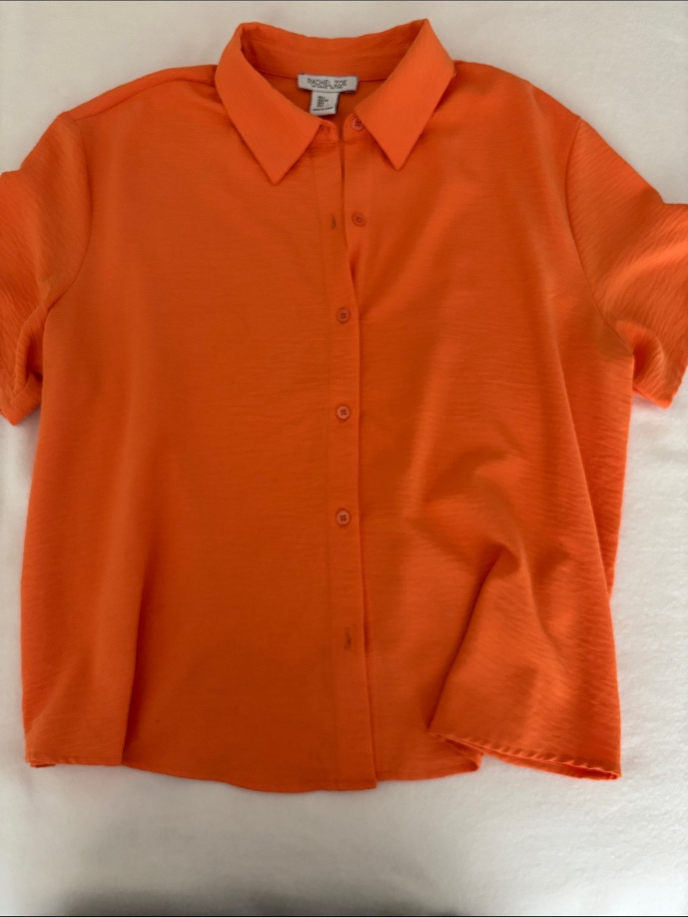 Rachel Zoe size Large, slightly Textured, short Sleeve Button-Down Shirt